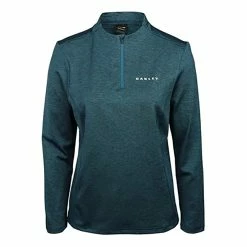 Oakley Balata Long Sleeve Womens Golf 1/4 Zip -Clubs Shop 10844 74HDEEPAQUA