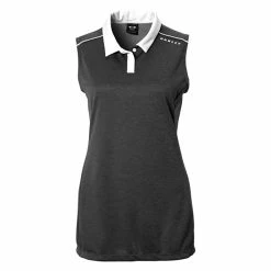 Oakley Balata Heather Womens Sleeveless Golf Polo -Clubs Shop 10845 02HBLACKOUT