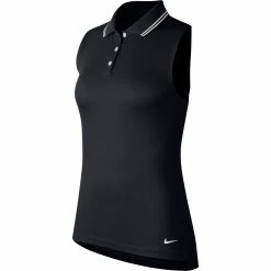 Nike Golf Nike Dri-FIT Victory Solid Womens Sleeveless Golf Polo -Clubs Shop 13304 010BLACK