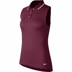 Nike Golf Nike Dri-FIT Victory Solid Womens Sleeveless Golf Polo -Clubs Shop 13304 671VILLIANRED
