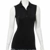 EP NY Work It Metallic Trim Womens Sleeveless Golf Polo -Clubs Shop 13916 003BLACKMULTI
