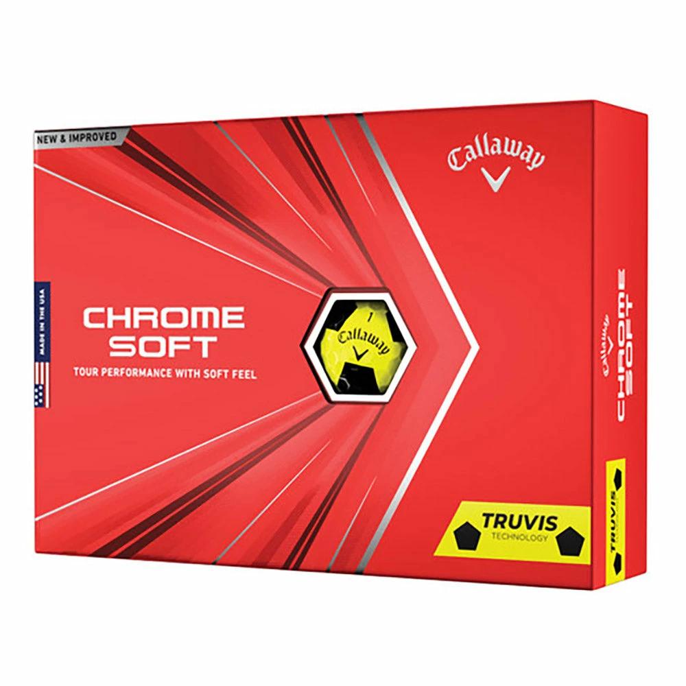 Callaway Chrome Soft Truvis Yellow Golf Balls - Dozen 2020 3 Callaway Chrome Soft Truvis Yellow Golf Balls - Dozen 2020