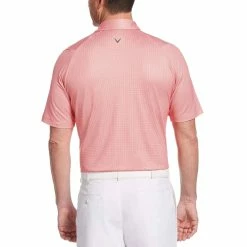 Callaway Swing Tech Printed Gingham Mens Golf Polo 15 Callaway Swing Tech Printed Gingham Mens Golf Polo -Clubs Shop 17875 SUNKISTCORAL 1