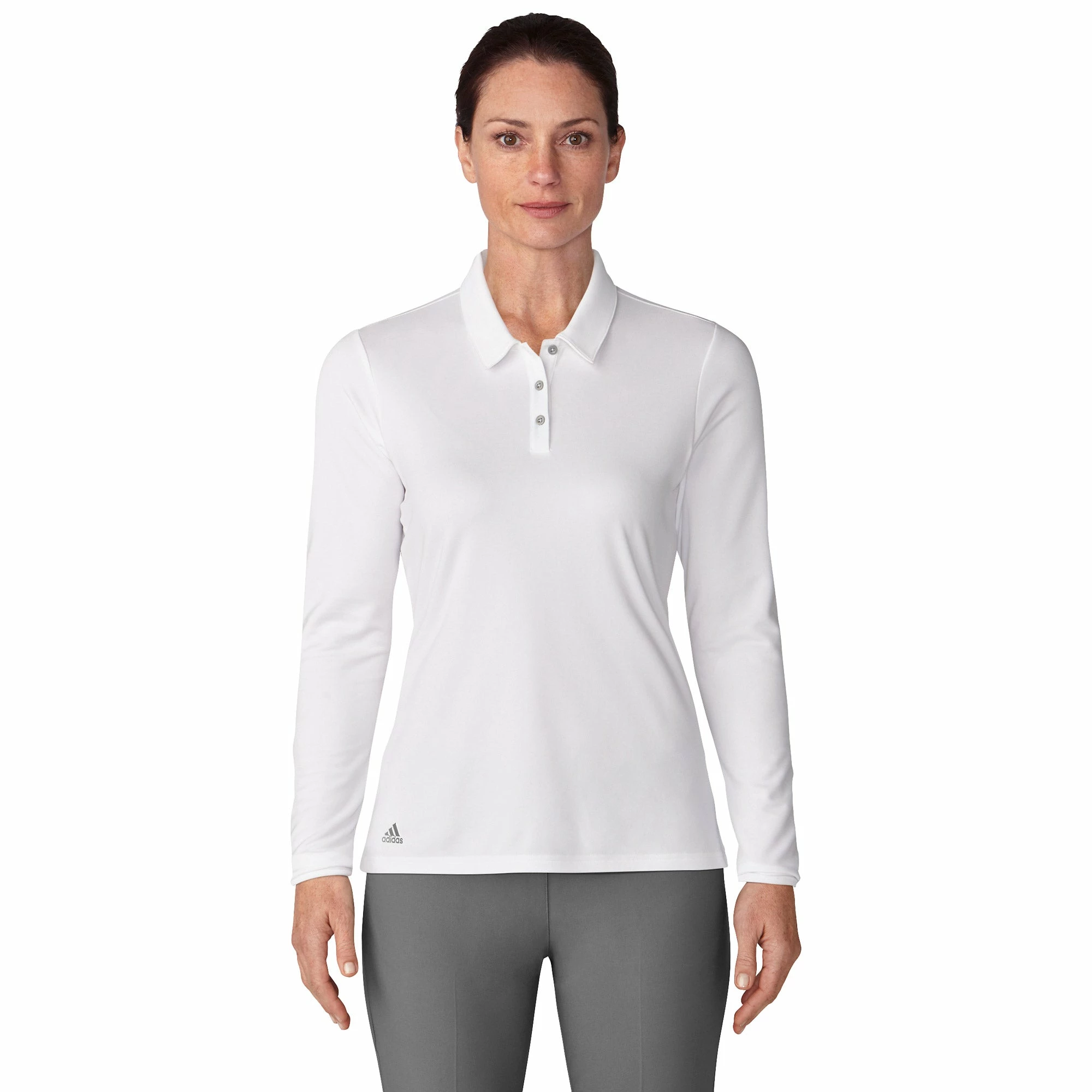 Adidas Golf Adidas Performance White Womens Long Sleeve Golf Polo 3 Adidas Golf Adidas Performance White Womens Long Sleeve Golf Polo