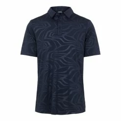 J.Lindeberg Tony AF Print Neo Deboss Navy Mens Golf Polo