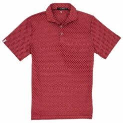 Polo Ralph Lauren RLX Printed Lightweight Airflow Sunrise Red Mens Golf Polo