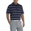 FootJoy Lisle Pique Open Stripe Self Collar Mens Golf Polo -Clubs Shop 20231 NAVY c46a6dd0 7a3c 4162 96ce c96a481974d1