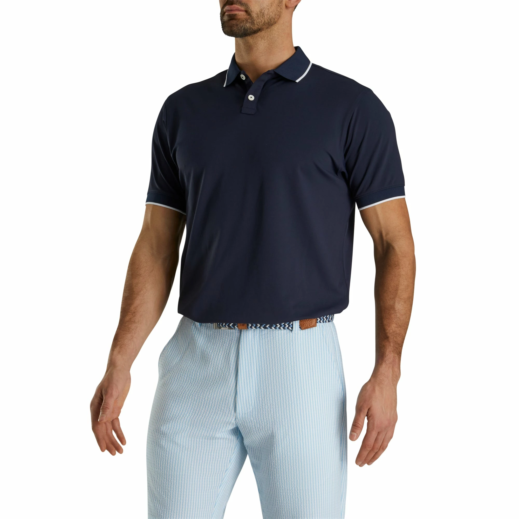 FootJoy Southern Living Solid Navy Mens Golf Polo 3 FootJoy Southern Living Solid Navy Mens Golf Polo