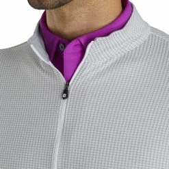FootJoy Houndstooth Jacquard Grey Mens Golf 1/4 Zip Pullover 9 FootJoy Houndstooth Jacquard Grey Mens Golf 1/4 Zip Pullover -Clubs Shop 20999 GREYWHITE 3