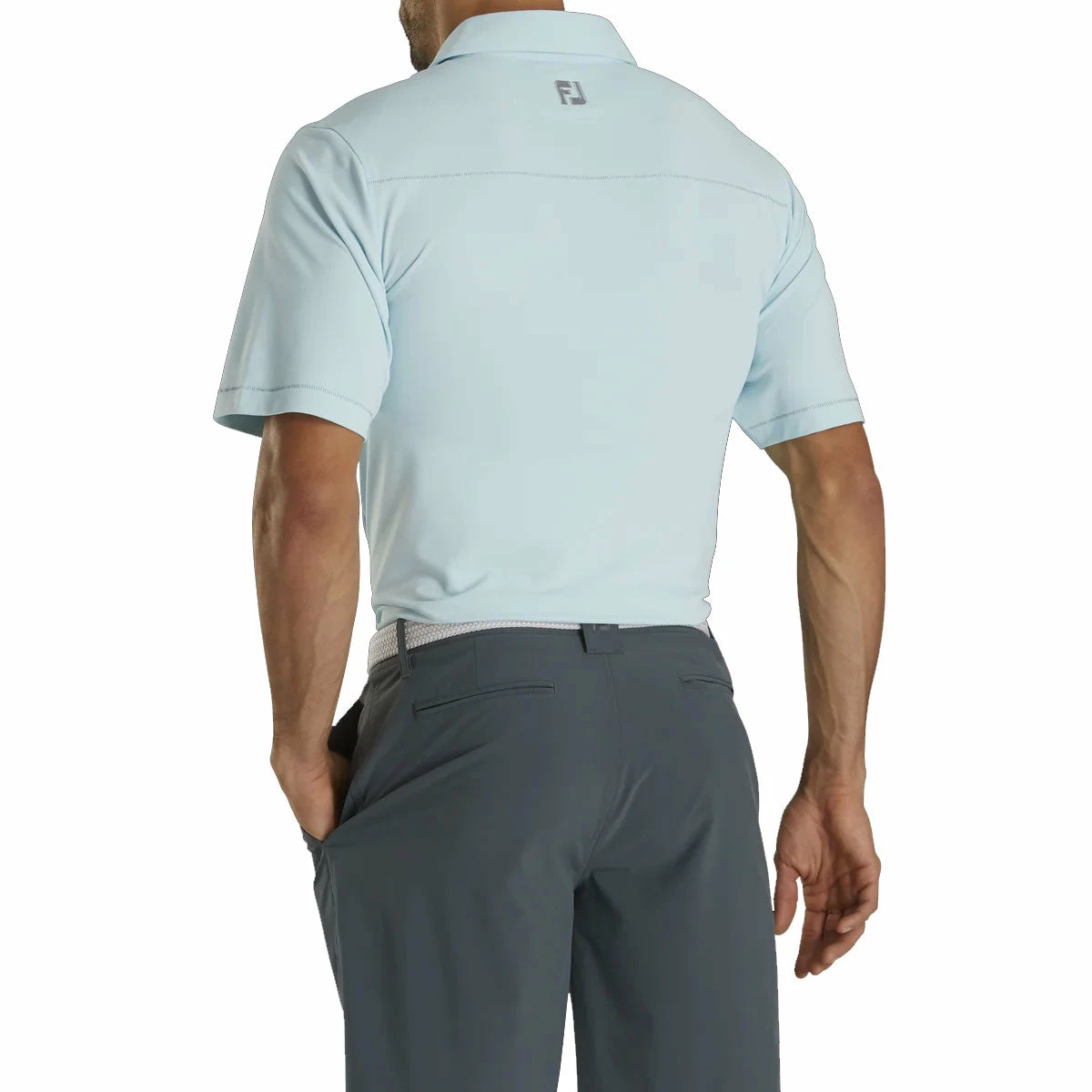 FootJoy Pique Solid With Spine Stitch Ice Blue Mens Golf Polo 4 FootJoy Pique Solid With Spine Stitch Ice Blue Mens Golf Polo - Image 2