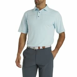 FootJoy Pique Solid With Spine Stitch Ice Blue Mens Golf Polo