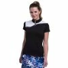 EP NY EP New York Mock Zip Black Multi Womens Short Sleeve Golf Polo -Clubs Shop 21506 BLACKMULTI003 ebdf04d3 d325 4291 af35 5d389621124c
