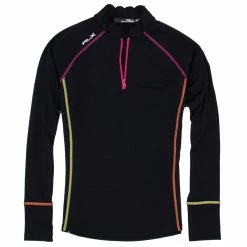 Polo Ralph Lauren RLX Ralph Lauren Scallop Collar Power Stretch Black Womens Golf 1/4 Zip