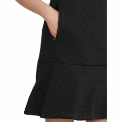 Polo Ralph Lauren RLX Ralph Lauren V-Neck Eyelet Knit Polo Black Womens Golf Dress -Clubs Shop 21978 POLOBLACK 1