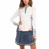 Lucky In Love Playing In Paradise Aegean Blue Womens Long Sleeve Golf Shirt