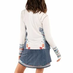 Lucky In Love Playing In Paradise Aegean Blue Womens Long Sleeve Golf Shirt -Clubs Shop 23651 AEGEANBLUE471 2