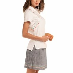 Lucky In Love Quick Sand White Womens Golf Polo -Clubs Shop 23666 WHITE110 1