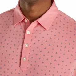 FootJoy Athletic Fit Deco Print Coral Mens Golf Polo -Clubs Shop 24684 CORALPNKSLATE 2