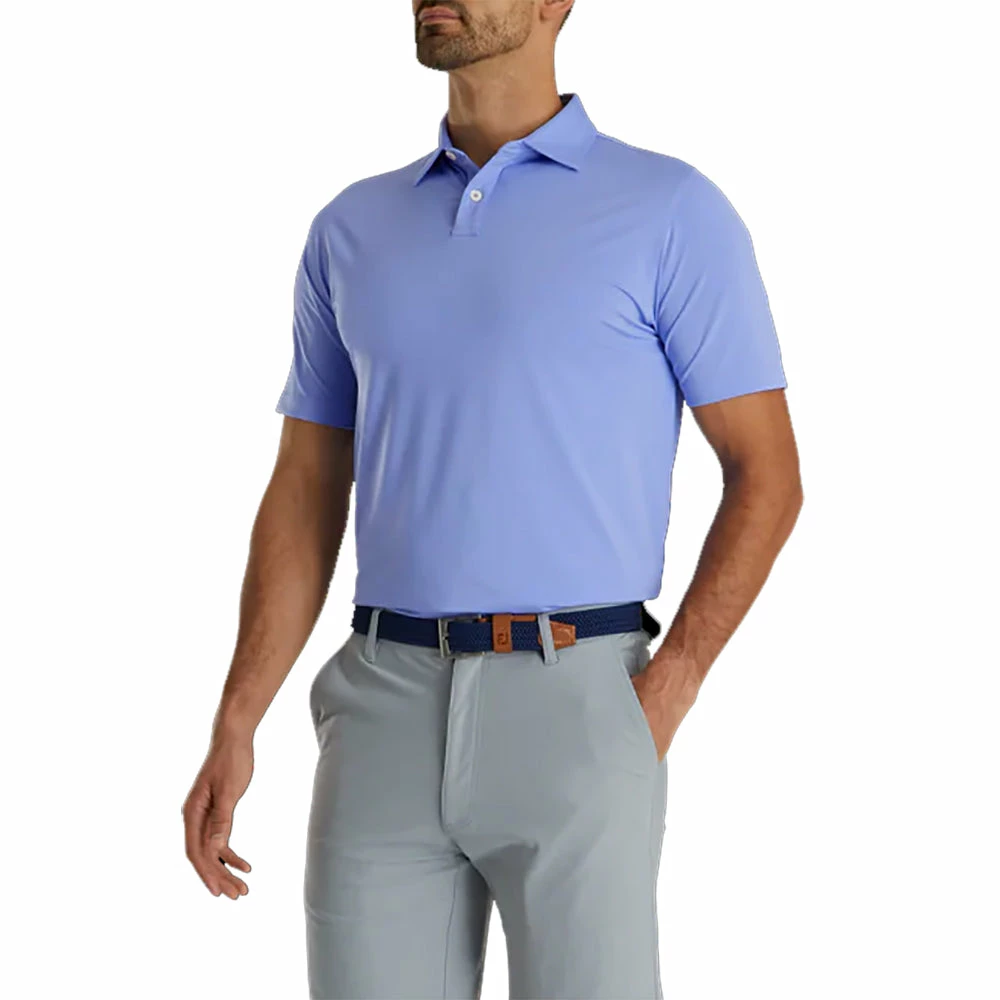 FootJoy Athletic Fit Solid Lisle Blue Violet Mens Golf Polo 3 FootJoy Athletic Fit Solid Lisle Blue Violet Mens Golf Polo