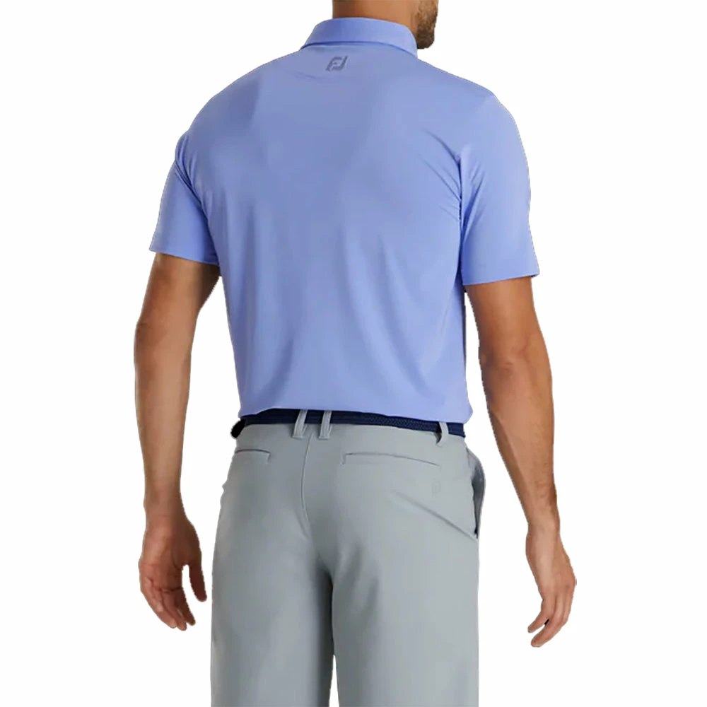 FootJoy Athletic Fit Solid Lisle Blue Violet Mens Golf Polo 4 FootJoy Athletic Fit Solid Lisle Blue Violet Mens Golf Polo - Image 2
