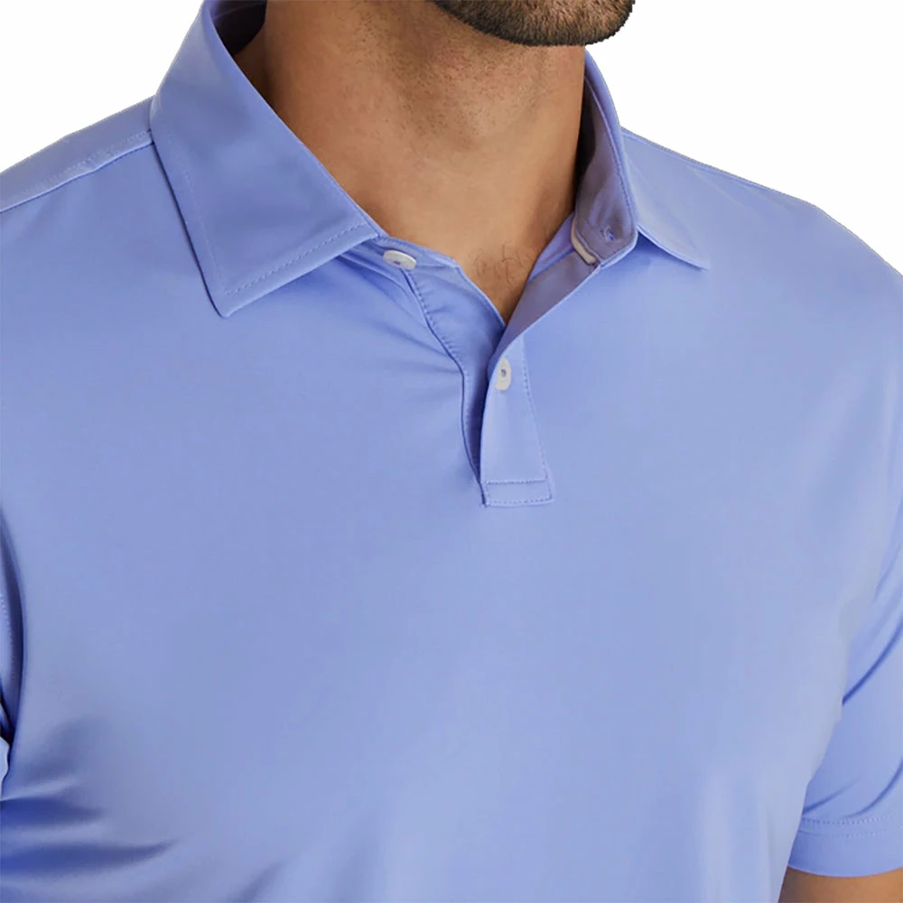 FootJoy Athletic Fit Solid Lisle Blue Violet Mens Golf Polo 5 FootJoy Athletic Fit Solid Lisle Blue Violet Mens Golf Polo - Image 3