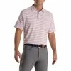 FootJoy Chalk Line Print Stretch White Mens Golf Polo -Clubs Shop 24743 WHITECORAL
