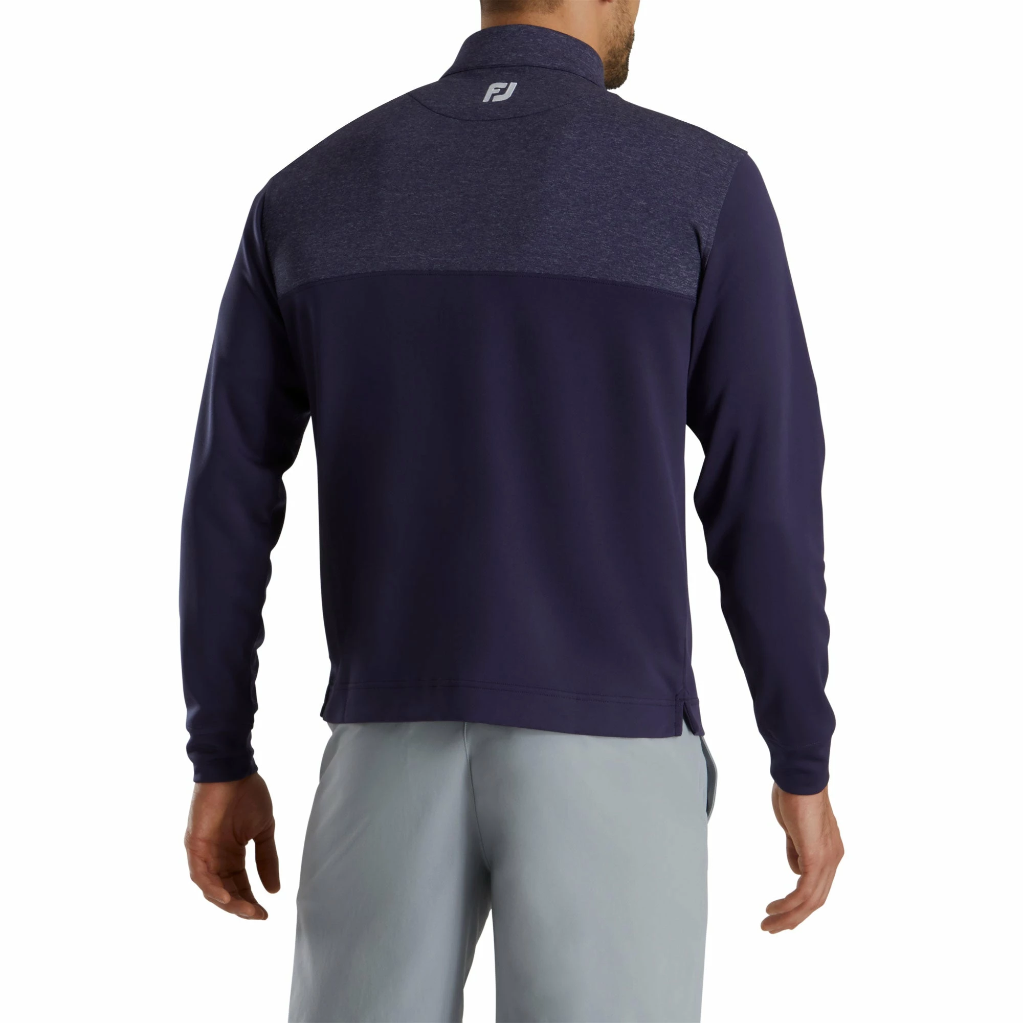 FootJoy Heather Yoke Navy Mens Golf 1/2 Zip 4 FootJoy Heather Yoke Navy Mens Golf 1/2 Zip - Image 2