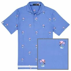 Polo Ralph Lauren RLX Ralph Lauren Printed Lightweight Airflow Jersey Flamingo Mens Golf Polo