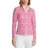 Polo Ralph Lauren RLX Ralph Lauren Printed Airflow Jersey Bright Pink Fish Womens Golf 1/4 Zip