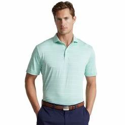 Polo Ralph Lauren RLX Ralph Lauren Yarn-Dye Featherweight Airflow April Green Mens Golf Polo