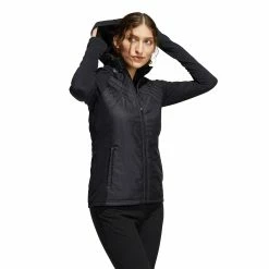 Adidas Golf Adidas Hybrid Quilted Black Womens Golf Jacket -Clubs Shop 26946 BLACK 2