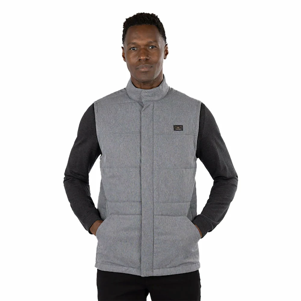 TravisMathew Heated Negotiations Heather Dark Grey Mens Golf Vest 3 TravisMathew Heated Negotiations Heather Dark Grey Mens Golf Vest