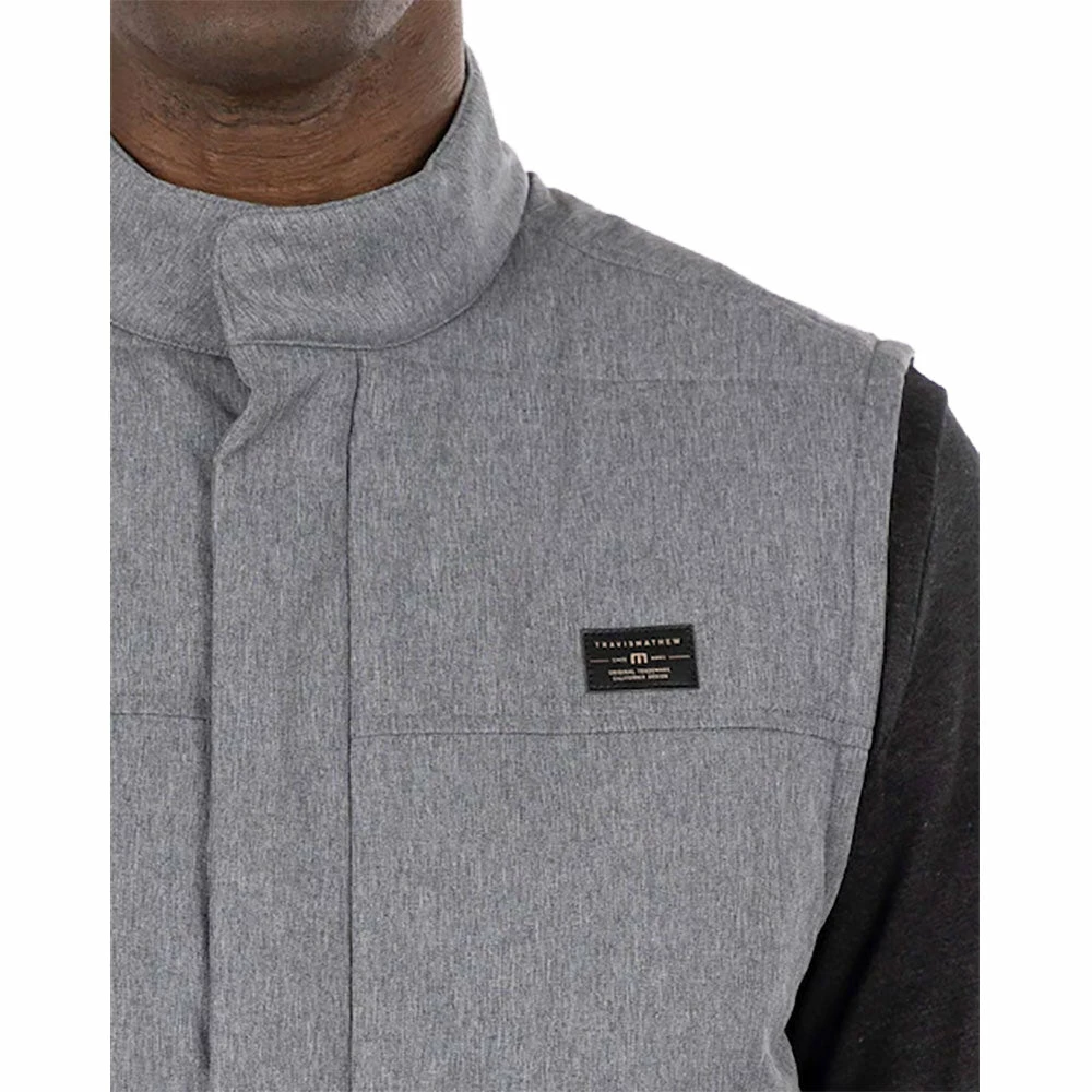 TravisMathew Heated Negotiations Heather Dark Grey Mens Golf Vest 5 TravisMathew Heated Negotiations Heather Dark Grey Mens Golf Vest - Image 3