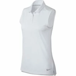 Nike Golf Nike Dri Fit Solid Womens Sleeveless Golf Polo -Clubs Shop 884873 100WHITE