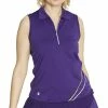 GGBlue Selina Womens Sleeveless Golf Polo -Clubs Shop E1096 3827PLUMWHBU