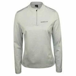 Oakley Balata Long Sleeve Womens Golf 1/4 Zip -Clubs Shop 10844 28AARCTICGREY