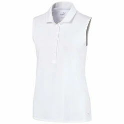 PUMA Golf Puma Rotation Womens Sleeveless Golf Polo -Clubs Shop 11535 01WHITE 099ae021 eacf 4751 8635 9e29b2be6aaa