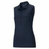 PUMA Golf Puma Rotation Womens Sleeveless Golf Polo -Clubs Shop 11535 NAVYBLAZER