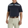 FootJoy Athletic Fit Lisle Engineered ChestBand Self Collar Navy Mens Golf Polo -Clubs Shop 11728