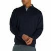 FootJoy Drop Needle Half Zip Navy Mens Golf Pullover -Clubs Shop 11729