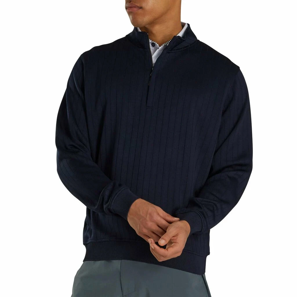 FootJoy Drop Needle Half Zip Navy Mens Golf Pullover 3 FootJoy Drop Needle Half Zip Navy Mens Golf Pullover
