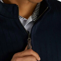 FootJoy Drop Needle Half Zip Navy Mens Golf Pullover 8 FootJoy Drop Needle Half Zip Navy Mens Golf Pullover -Clubs Shop 11729 2