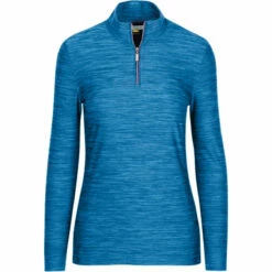 Greg Norman Long Sleeve Heathered Womens Golf 1/4 Zip