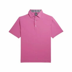 FootJoy Solid Lisle Self Collar Pink Mens Golf Polo -Clubs Shop 13491 3