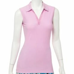 EP NY Bora Bora Snakeskin Laser Trim Womens Sleeveless Golf Polo