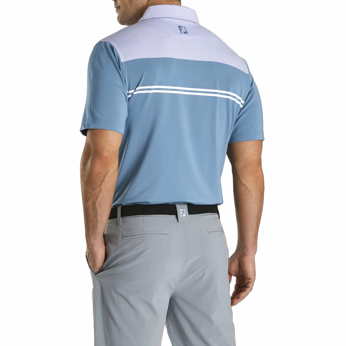 FootJoy Heather Color Block Lisle Mens Golf Polo 4 FootJoy Heather Color Block Lisle Mens Golf Polo - Image 2
