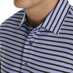 FootJoy Lisle 2-Color Stripe Mens Golf Polo -Clubs Shop 17792 LAVENDERBLACK 2 d0404a91 7281 4af9 9a60 84c582f9863c