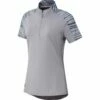 Adidas Golf Adidas Ultimate365 Printed Womens Short Sleeve Golf Polo -Clubs Shop 18766 GLORYGREY