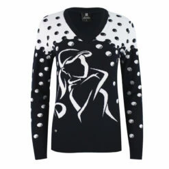 Daily Sports Aim Navy Womens V-Neck Golf Sweater