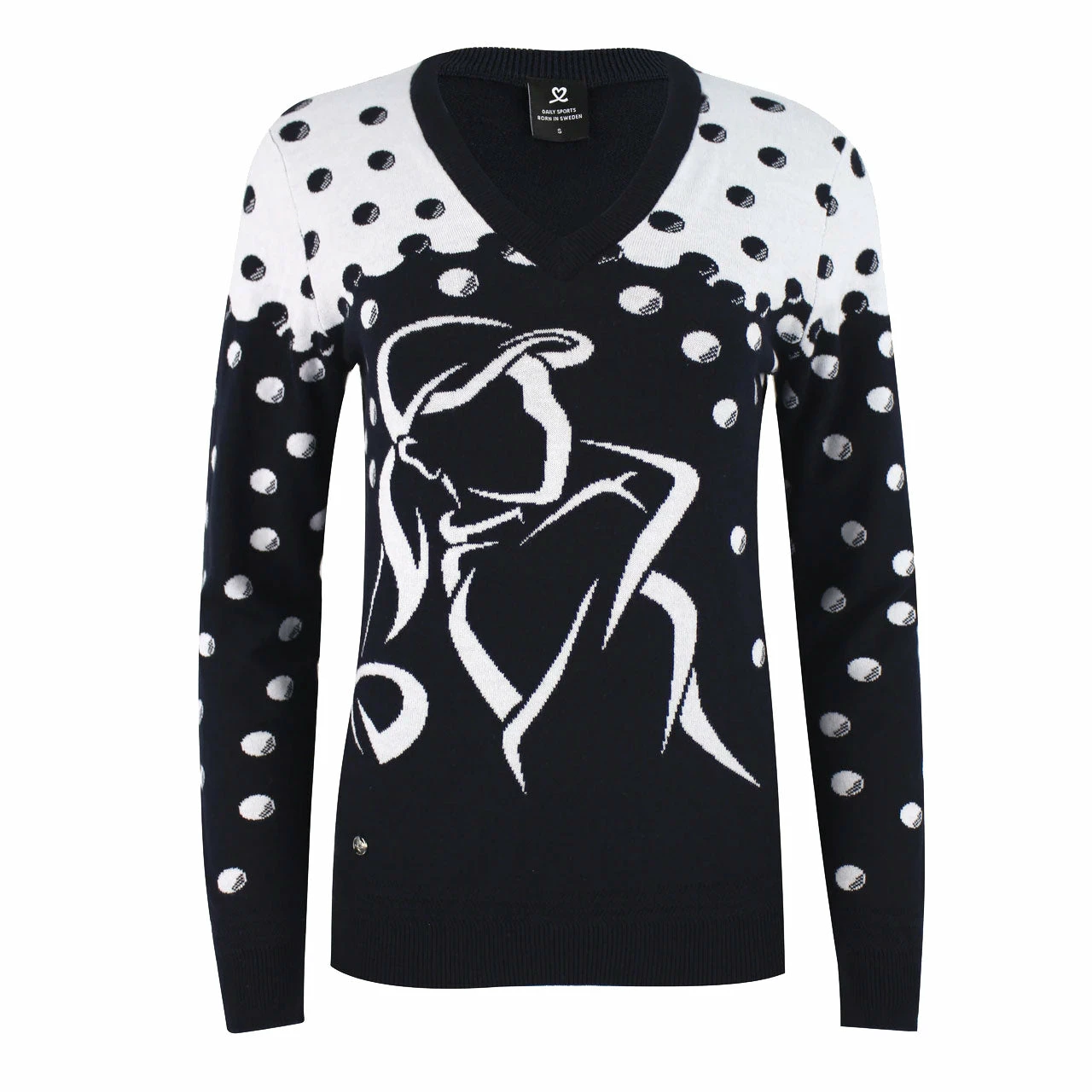 Daily Sports Aim Navy Womens V-Neck Golf Sweater 3 Daily Sports Aim Navy Womens V-Neck Golf Sweater